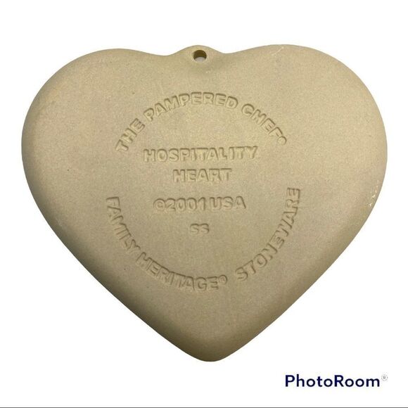 The Pampered Chef hospitality Pineapple Heart Cookie Mold 2001 Stoneware - Picture 3 of 6